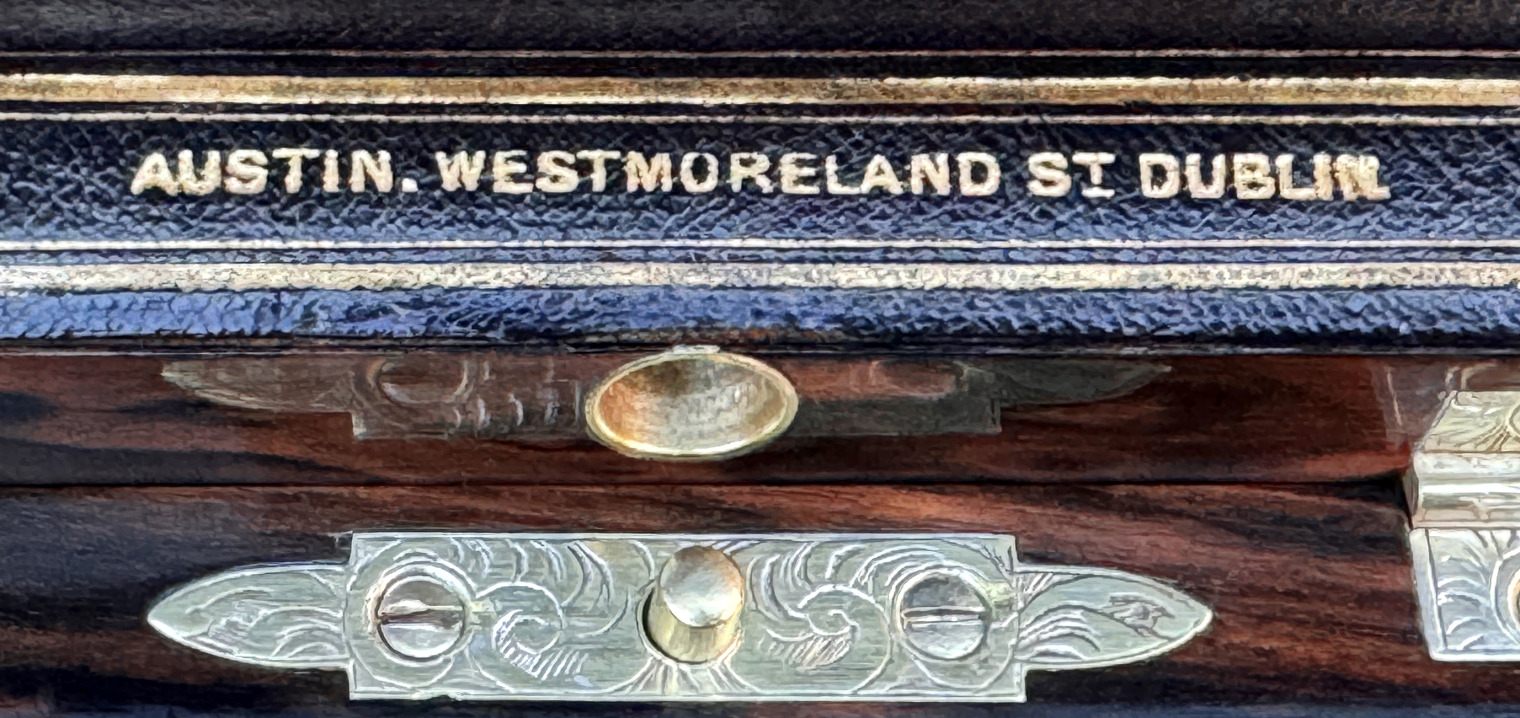 Austin of Dublin gold-tooled manufacturer's mark onto leather.
